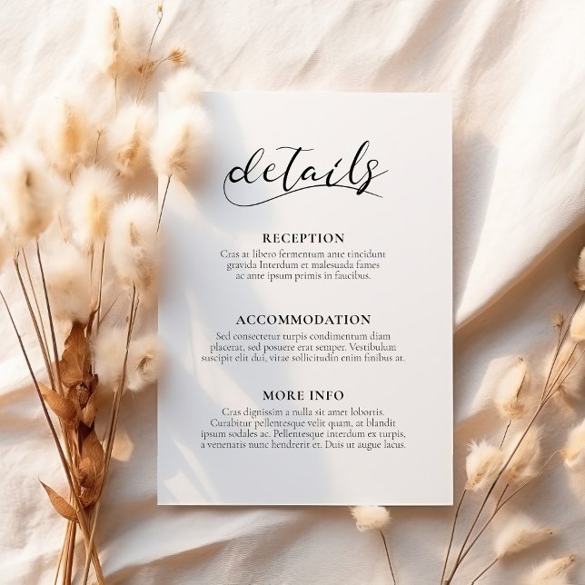Elegant calligraphy wedding guest information card (Creator Uploaded)