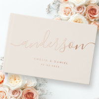 Elegant calligraphy wedding light tan foil