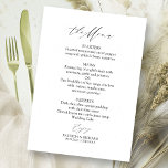 Elegant Calligraphy Wedding Menu Card<br><div class="desc">Capture the timeless elegance of your special day with our simple,  chic calligraphy black and white wedding suite.</div>