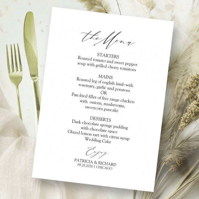 Elegant Calligraphy Wedding Menu Card (Creator Uploaded)