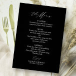 Elegant Calligraphy Wedding Menu Card<br><div class="desc">Capture the timeless elegance of your special day with our simple,  chic calligraphy black and white wedding suite.</div>