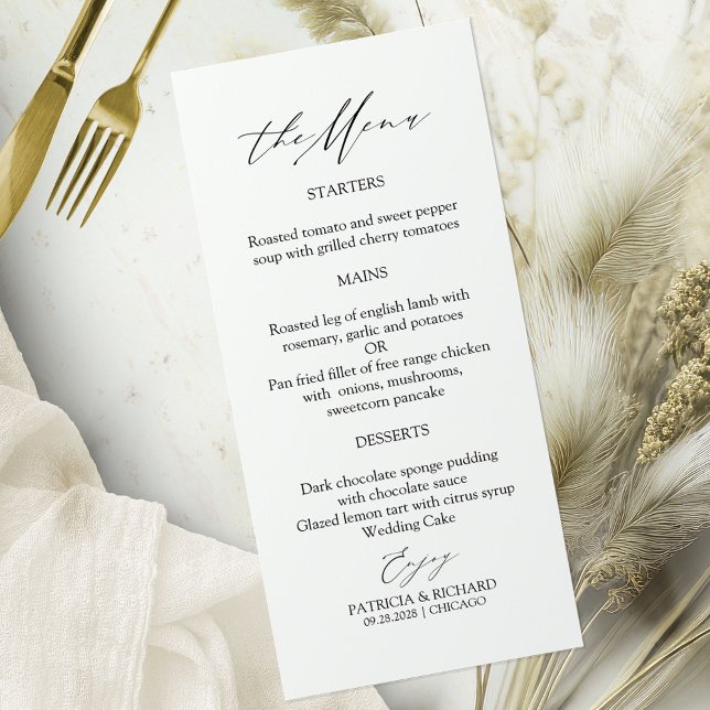 Elegant Calligraphy Wedding Menu Cards (Creator Uploaded)