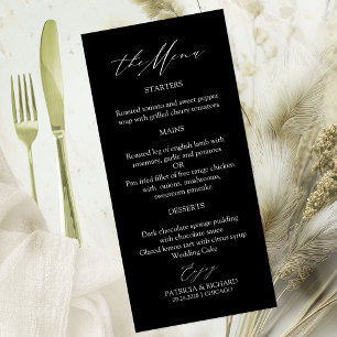 Elegant Calligraphy Wedding Menu Cards