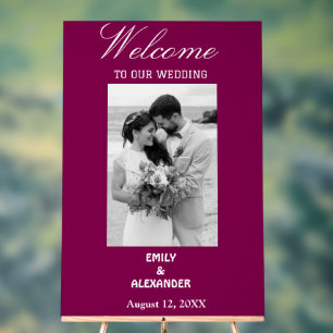 Elegant Calligraphy Wedding Photo Welcome Acrylic Sign
