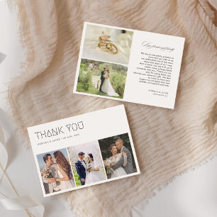 Elegant Calligraphy Wedding Photos Thank You Card