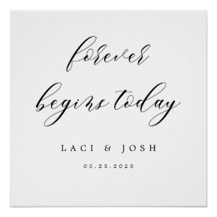 Elegant Calligraphy Wedding Quote Backdrop Banner Poster
