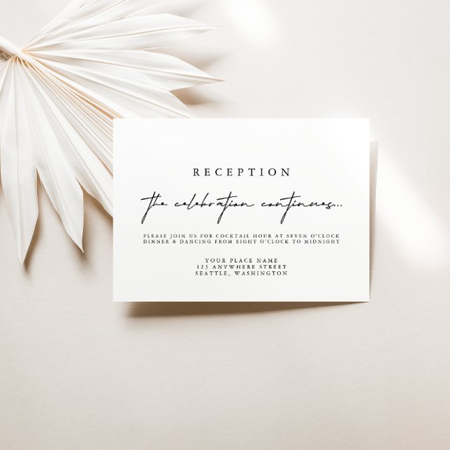 Elegant Calligraphy Wedding Reception Cards (Creator Uploaded)