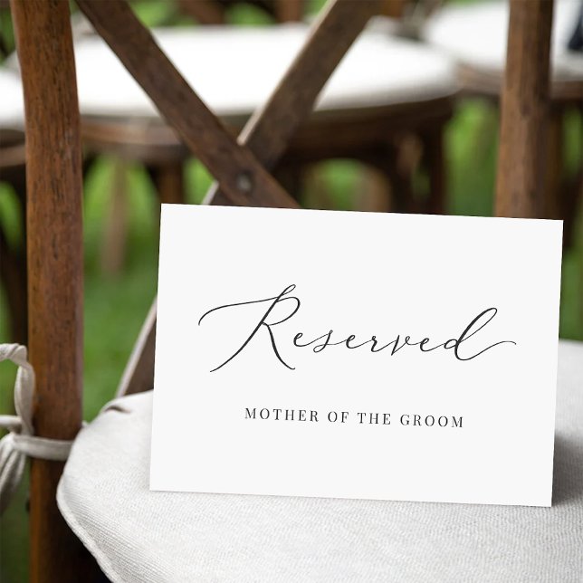Elegant Calligraphy Wedding Reserved Seating Sign Invitation (Creator Uploaded)