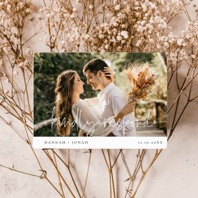 Elegant Calligraphy Wedding response card RSVP (Creator Uploaded)