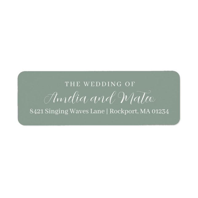 Elegant Calligraphy Wedding Return Address Label (Front)