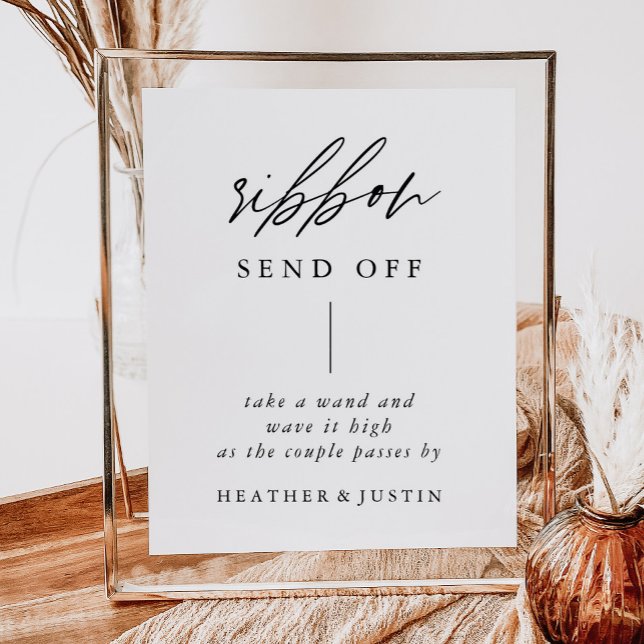 Elegant Calligraphy Wedding Ribbon Send Off Sign (Creator Uploaded)