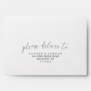 Elegant Calligraphy Wedding RSVP Address Envelope