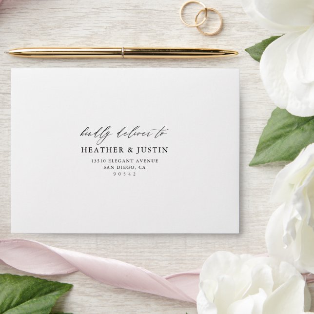 Elegant Calligraphy Wedding RSVP Address Envelope (Wedding)