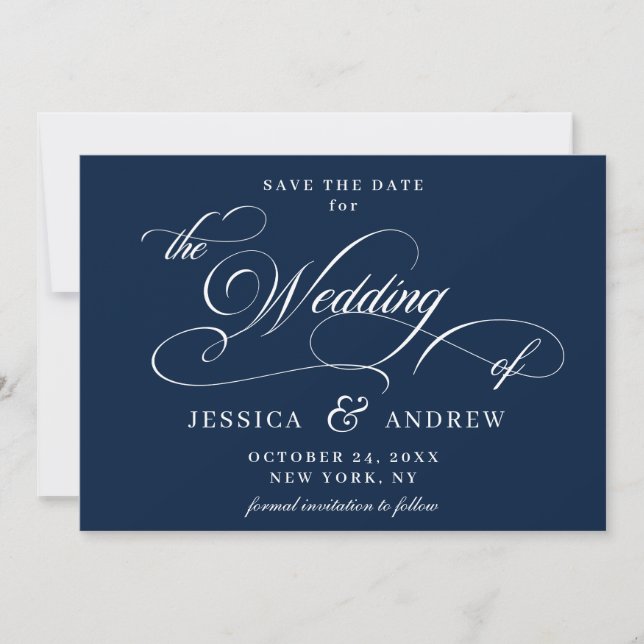 Elegant Calligraphy Wedding Save the Date (Front)