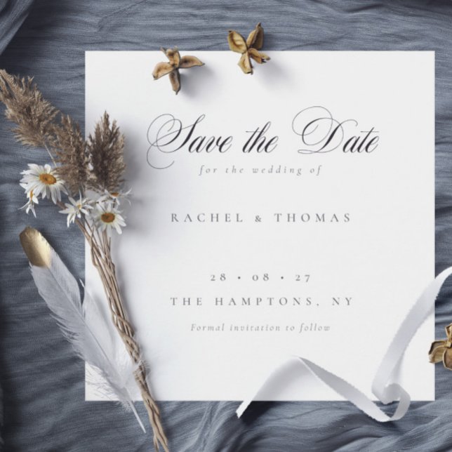 Elegant Calligraphy Wedding Save the Date (Elegant Calligraphy Wedding Save the Date Square)