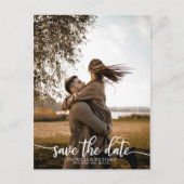 Elegant Calligraphy Wedding Save The Date Photo Postcard (Front)