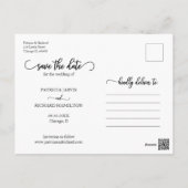 Elegant Calligraphy Wedding Save The Date Photo Postcard (Back)