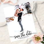 Elegant Calligraphy Wedding Save The Date Photo Postcard<br><div class="desc">Elegant Calligraphy Wedding Save The Date Photo Postcard</div>