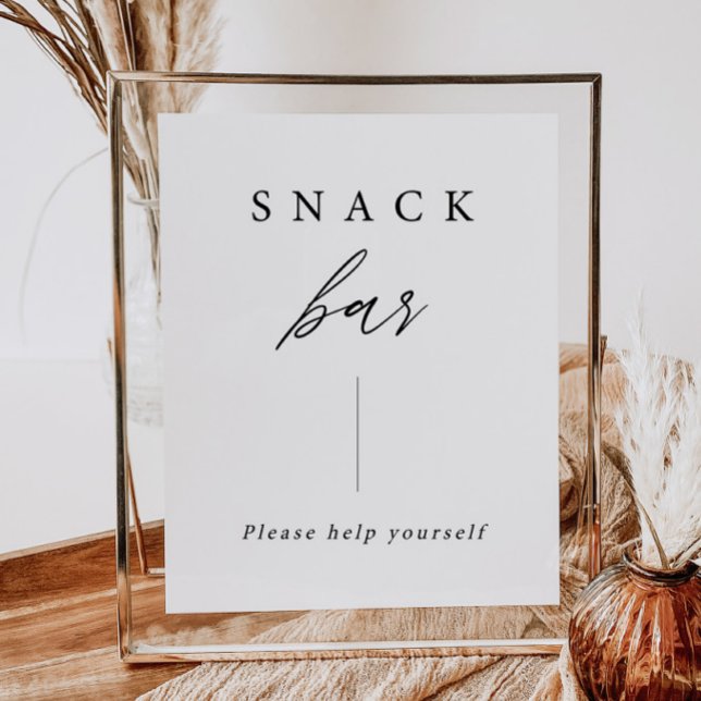 Elegant Calligraphy Wedding Snack Bar Sign Poster (Creator Uploaded)