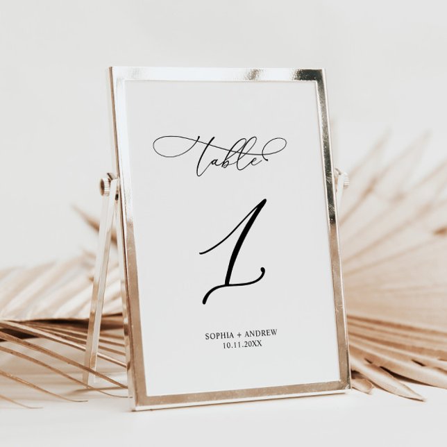 Elegant Calligraphy Wedding Table Number 1 (Creator Uploaded)