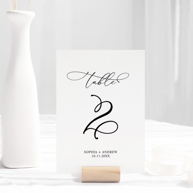 Elegant Calligraphy Wedding Table Number 2 (Creator Uploaded)
