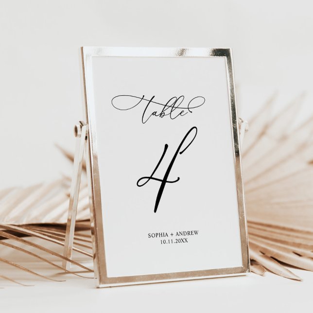 Elegant Calligraphy Wedding Table Number 4 (Creator Uploaded)