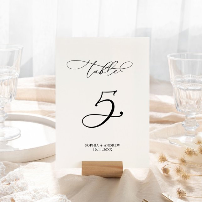 Elegant Calligraphy Wedding Table Number 5 (Creator Uploaded)