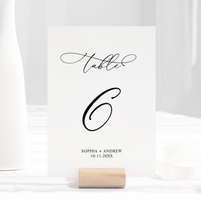 Elegant Calligraphy Wedding Table Number 6 (Creator Uploaded)