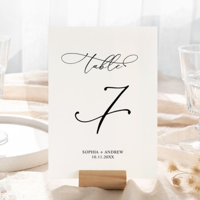 Elegant Calligraphy Wedding Table Number 7 (Creator Uploaded)