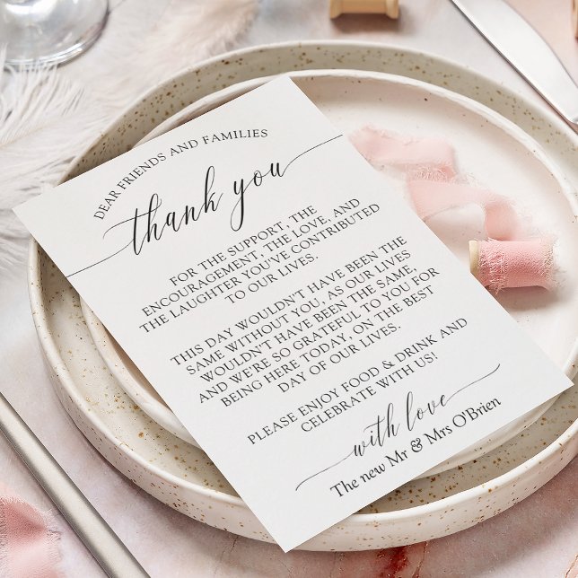 Elegant Calligraphy Wedding Table Thank You (Creator Uploaded)