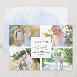 Elegant Calligraphy Wedding Thank You Photo Card