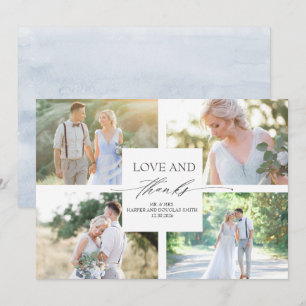Elegant Calligraphy Wedding Thank You Photo Card