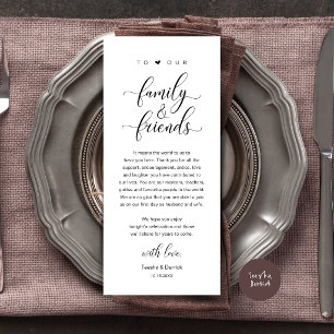 Elegant Calligraphy Wedding Thank You Table Card