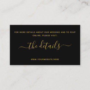 Elegant Calligraphy Wedding Website Enclosure Car Card