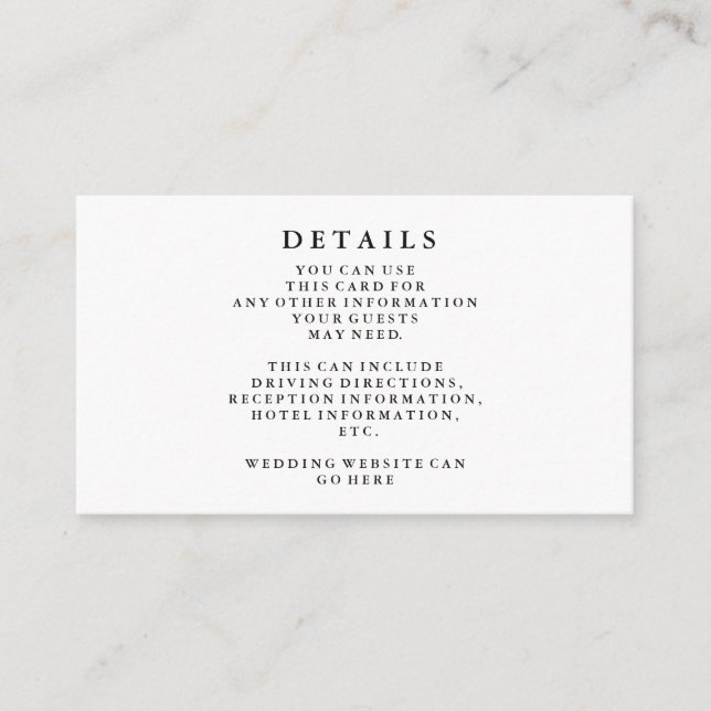 Elegant Calligraphy Wedding Website Enclosure Card (Front)