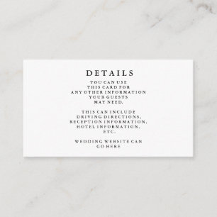 Elegant Calligraphy Wedding Website Enclosure Card