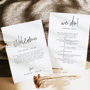 Elegant Calligraphy   Wedding Welcome Bag card
