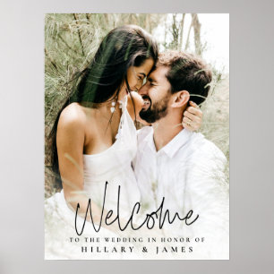 Elegant Calligraphy Wedding Welcome Sign Poster