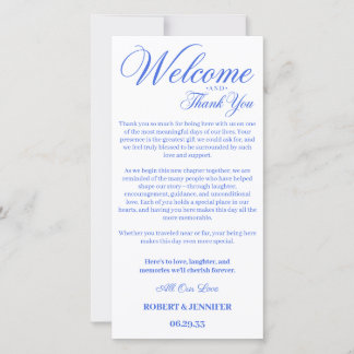 Elegant Calligraphy Wedding Welcome Thank You Note Card