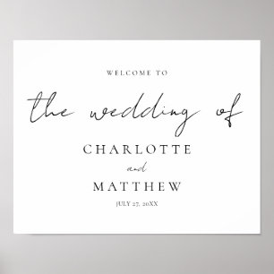 Elegant Calligraphy Welcome Wedding Poster