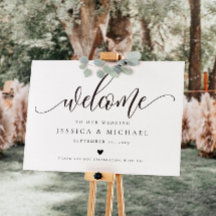 Elegant calligraphy Welcome Wedding Sign