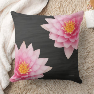 Elegant Calming Floating Pink Lotus Flowers Cushion
