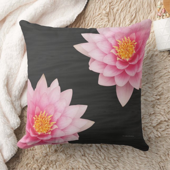 Elegant Calming Floating Pink Lotus Flowers Cushion (Blanket)