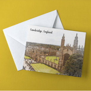 Elegant Cambridge England UK Panorama View Postcard