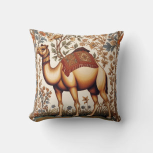 Elegant Camel William Morris Inspired Floral Cushion