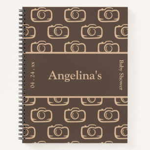 Elegant Camera Baby Shower Gift List Notebook