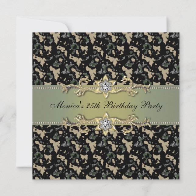 Elegant Cammo Party Invitation (Front)