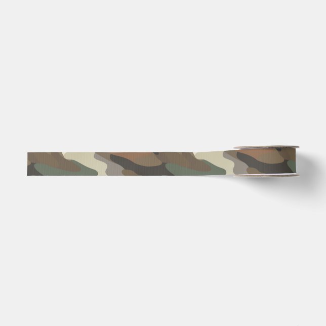 Elegant Camouflage Pattern Smooth Grosgrain Ribbon (Front)