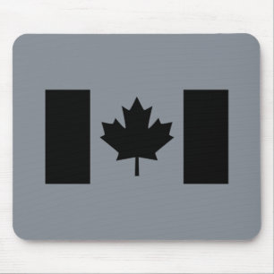 Elegant Canadian Flag in Black Mouse Pad