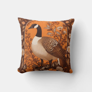 Elegant Canadian Goose William Morris Inspired Cushion